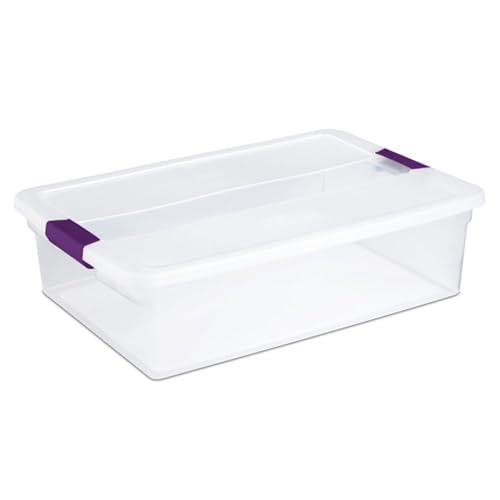 Sterilite 24-Pack 32 Quart ClearView Latch Box, Stackable Organizer Bins with Latching Lids - Clear Plastic Organization Containers for Closet, Bedroom, Shelving Units and Everyday Home Storage - size: 24 Pack, style: 32 Quart