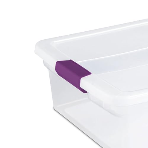 Sterilite 24-Pack 32 Quart ClearView Latch Box, Stackable Organizer Bins with Latching Lids - Clear Plastic Organization Containers for Closet, Bedroom, Shelving Units and Everyday Home Storage - size: 24 Pack, style: 32 Quart