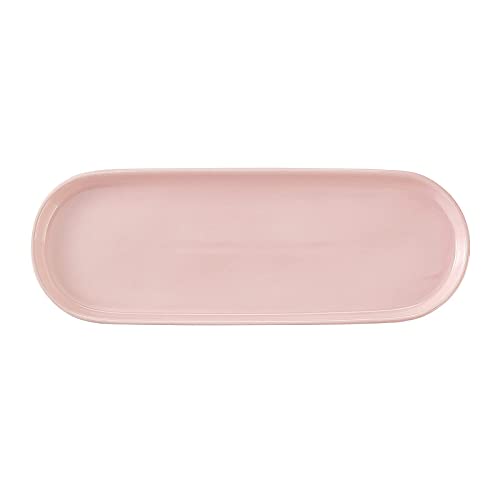 Ceramic Sink Tray, Bathroom Counter Tray, Bathtub Tray, Cosmetics Dish, Candle Tray, Perfume Shampoo Liquid Soap Tray Simple Style Design Suit for Bathroom and Kitchen (Pink) - color: Pink