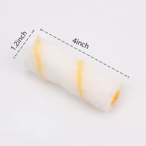 10 Packs Paint Roller Refill Covers, 4 Inch 1/2 Inch Nap Woven Micro-Fiber Paint Roller, Small Roller Brushes Replacement Set Home Paint Tool Kit for Home Improvement