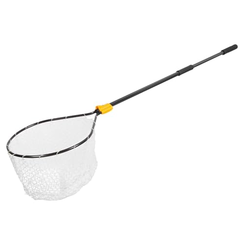 Frabill Conservation Telescoping Handle Net | Teardrop Hoop Size: 23" X 26" | Telescoping Handle: 35-60" | Netting: Tangle-Free Micromesh | Net Depth: 22",Black/Yellow