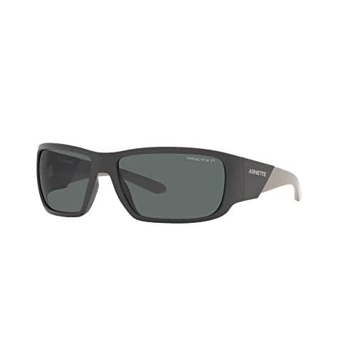 ARNETTE Man Sunglasses Matte Black Frame, Dark Grey Lenses, 64MM
