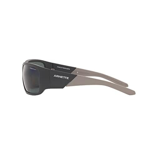 ARNETTE Man Sunglasses Matte Black Frame, Dark Grey Lenses, 64MM