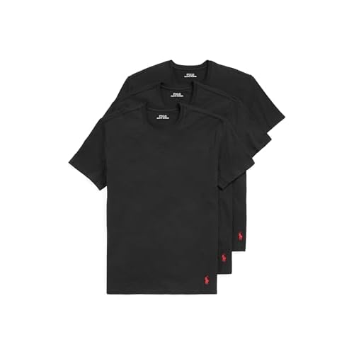 POLO RALPH LAUREN Mens 4d Flex Cooling Ventilation Cotton Modal Crew Undershirts, 3-Pack
