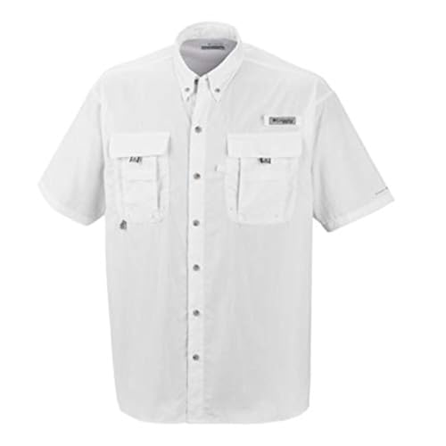 Columbia Men's Standard Bahama Ii Short Sleeve Shirt, White-Legacy, X-Large