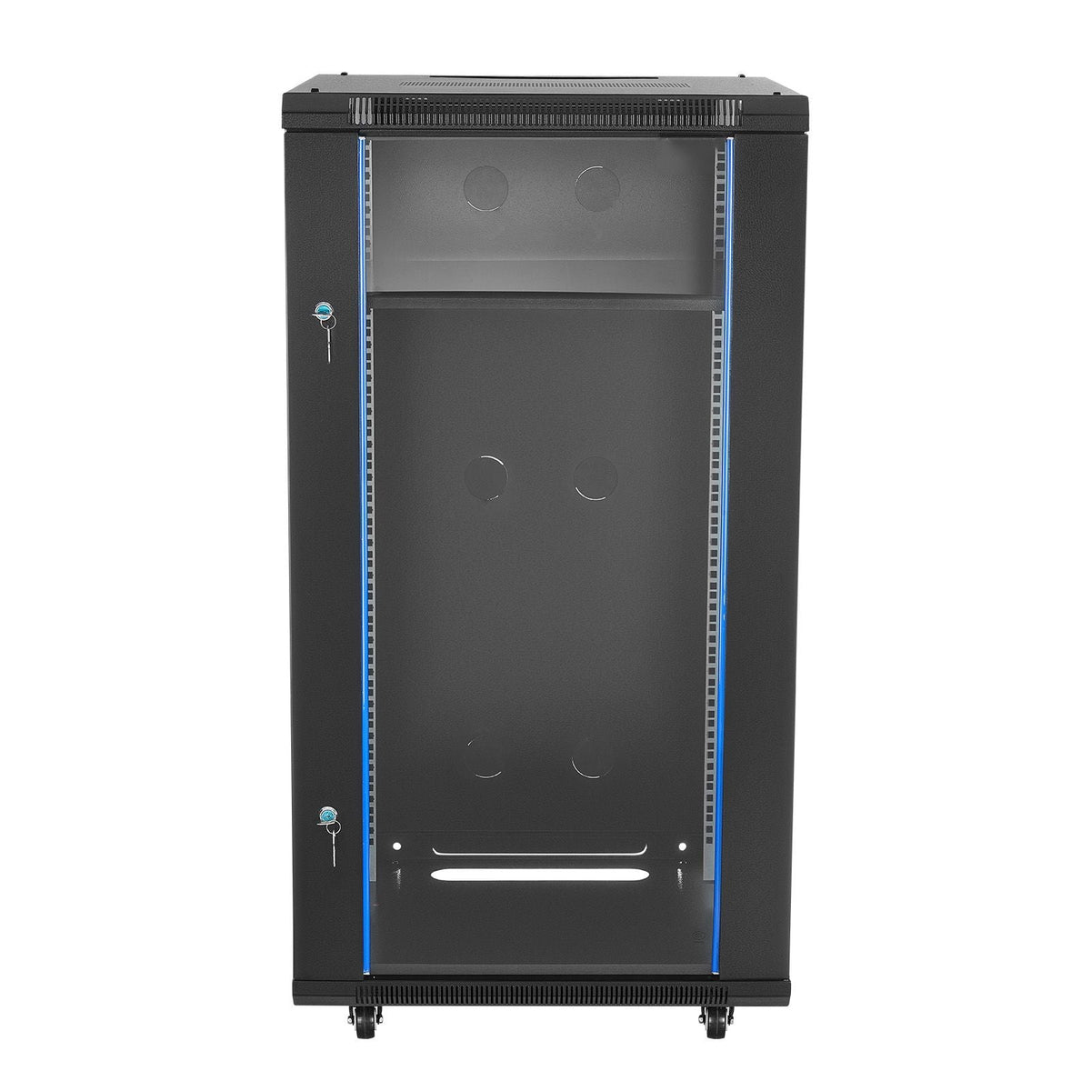 22U Network Cabinet Wall Mount, 23.6 in Depth, 300 lbs Max Load Capacity Server Cabinet Rack Enclosure with Locking Tempered Glass Door, Side Panels, Server Rack for IT Equipment, A/V Devices