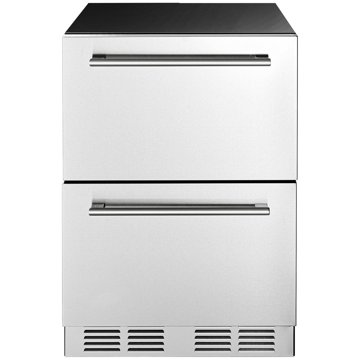 24 Inch Under Counter Drawer Refrigerator, Stainless Steel Dual Drawer Fridge with Temperature Control, Outdoor Refrigerator with Powerful Compressor & LED Display, Fit for Home, Office, etc.
