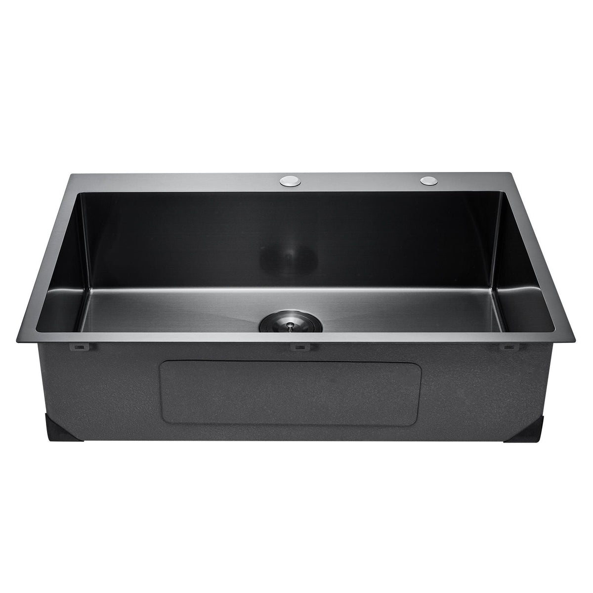 25 inch Kitchen Sink Workstation, 304 Stainless Steel Top Mount Sinks, Drop-In Single Bowl Farmhouse Basin with Accessories, Household Dishwasher Sinks for RV, Prep Kitchen, and Bar (Black)