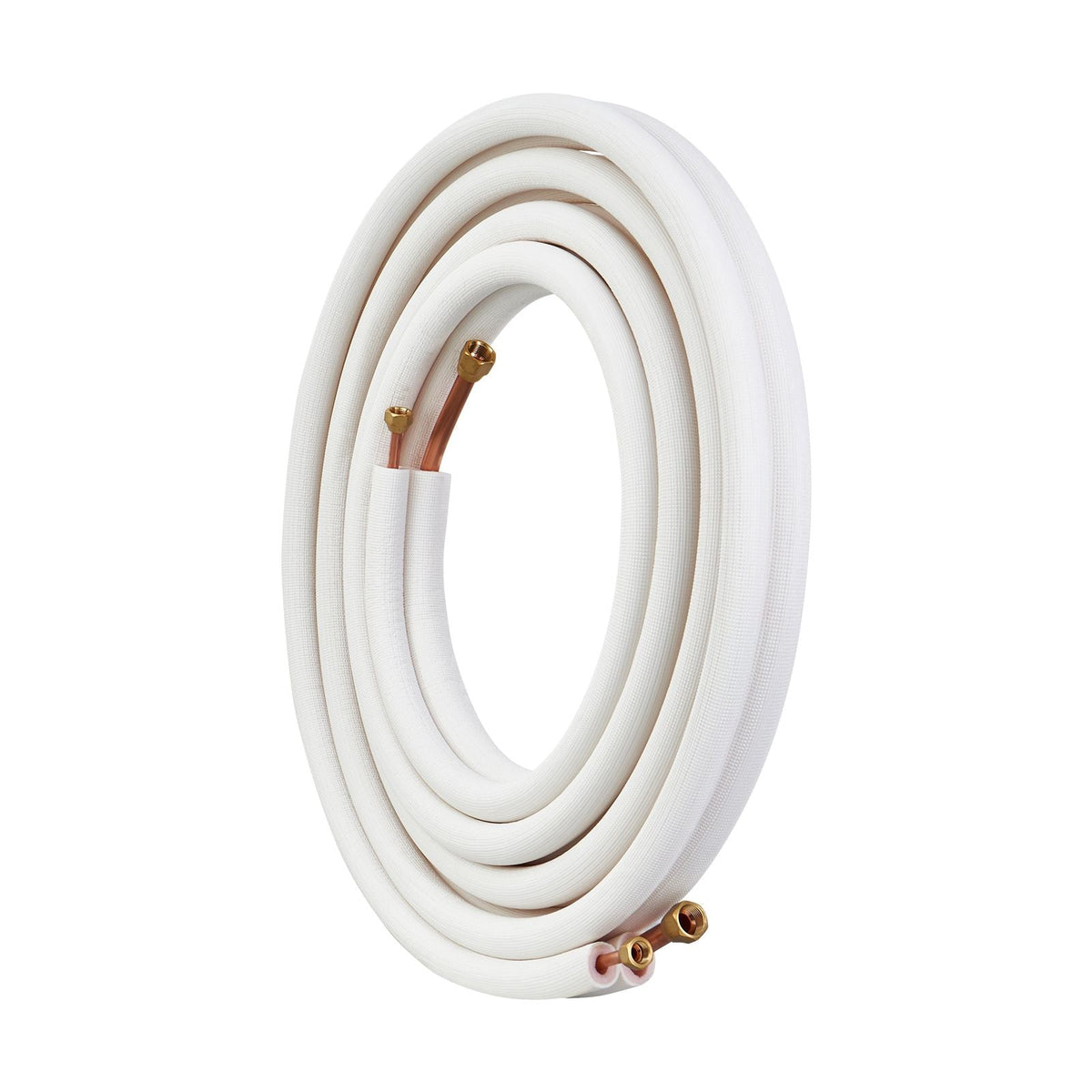 25FT Mini Split Line Set, 3/8" & 5/8" O.D Copper Pipes Tubing and Triple-Layer Insulation, for Mini Split Air Conditioning Refrigerant or Heating Pump Equipment & HVAC with Wrapping Strips.