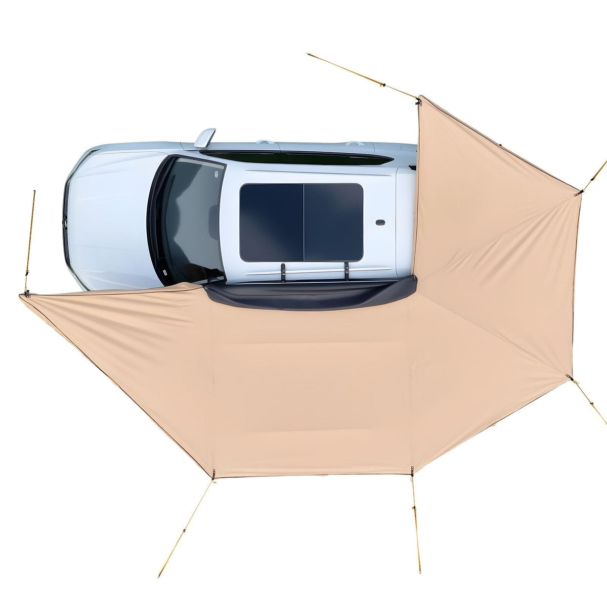 270 Degree Awning with Bulit-in LED Lights, 133 sq.ft Driver Side Vehicle Awning, Waterproof UV50+ Car Side Awnings, All-Weather Free-Standing Overland Awnings Car Shelter for SUV Truck Camping