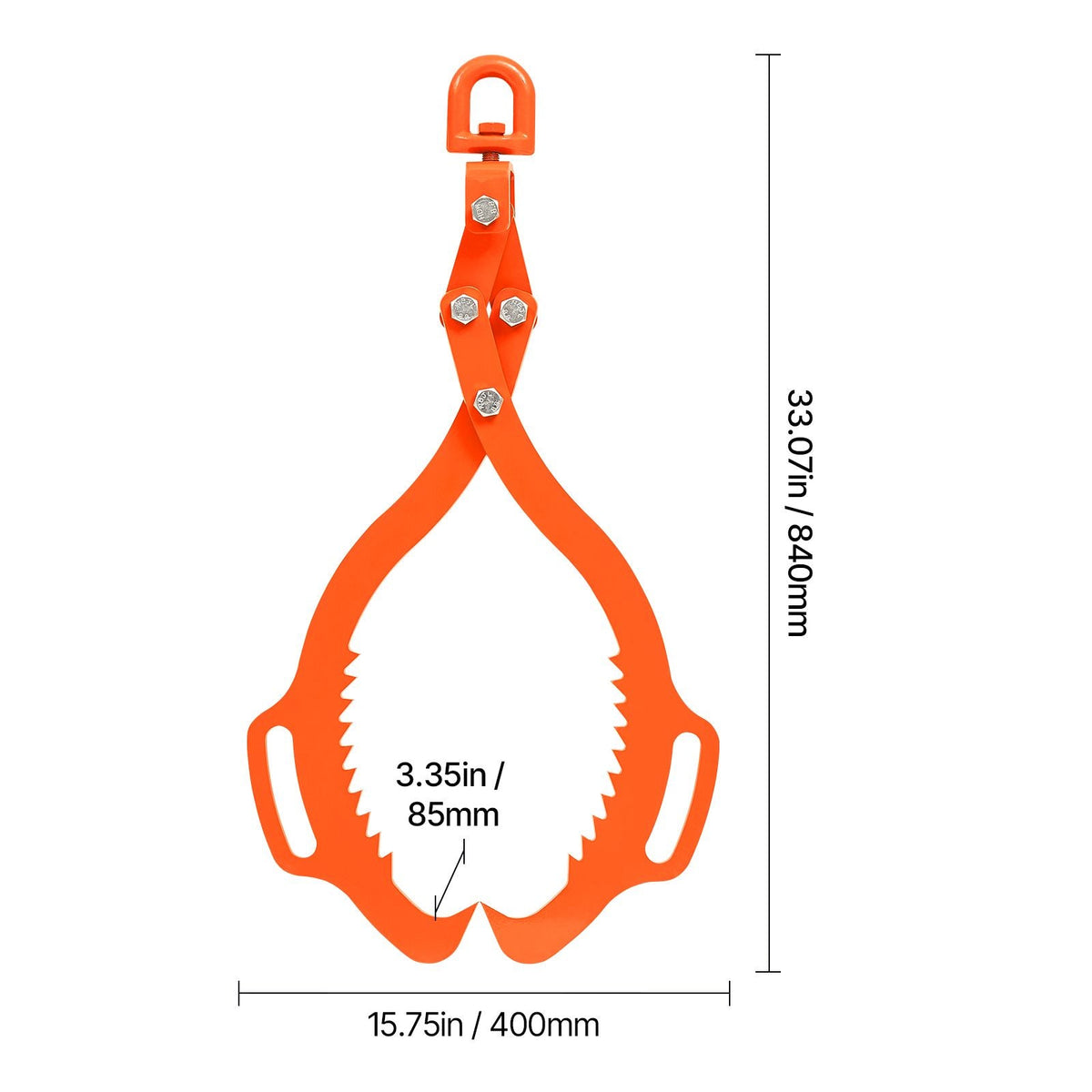 28in Log Lifting Tongs, 2-Claw Log Tongs, Heavy Duty Steel Log Grapple, 1100LBS Lifting Capacity, Swivel Log Graper Timber, Eagle Claw Design, Log Skidding Tongs for Trucks, Tractors, Forklifts