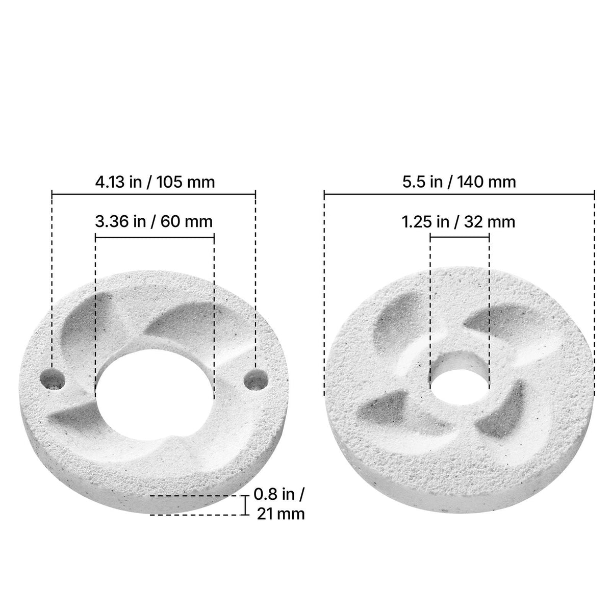 2PCS Grinding Sheets for Electric Grain Mill Grinder, Marble Dry & Wet Grinding Discs, Replacement Grinding Plates Compatible with GM-002 Corn Spice Mill Grinder
