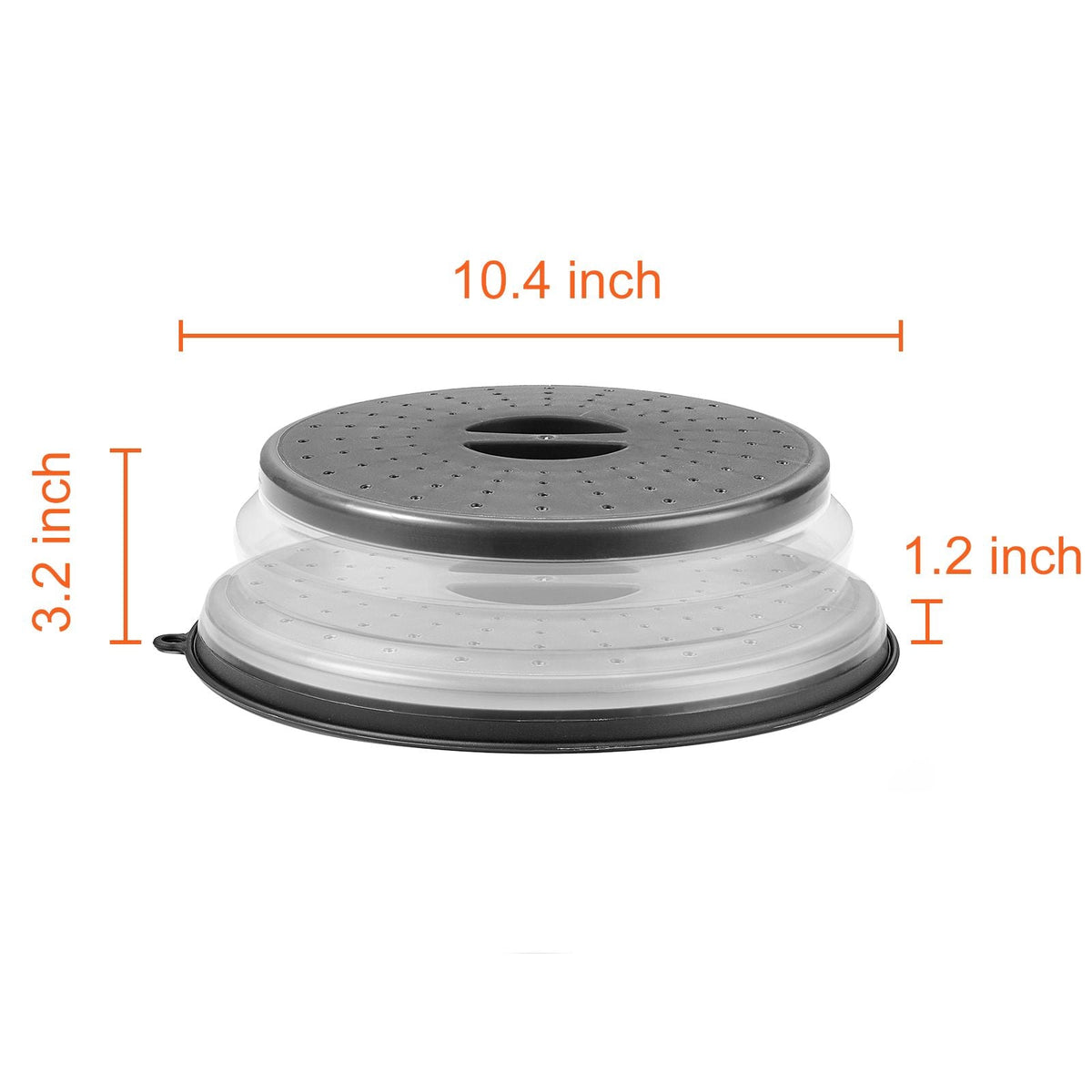2PCS Microwave Splatter Covers, 10.4" Collapsible Microwave Lid for Food, 300 Fahrenheit Heat-Resistant PP Splatter Guard for Plate Dish, Multi-Use Kitchen Colander Gadget
