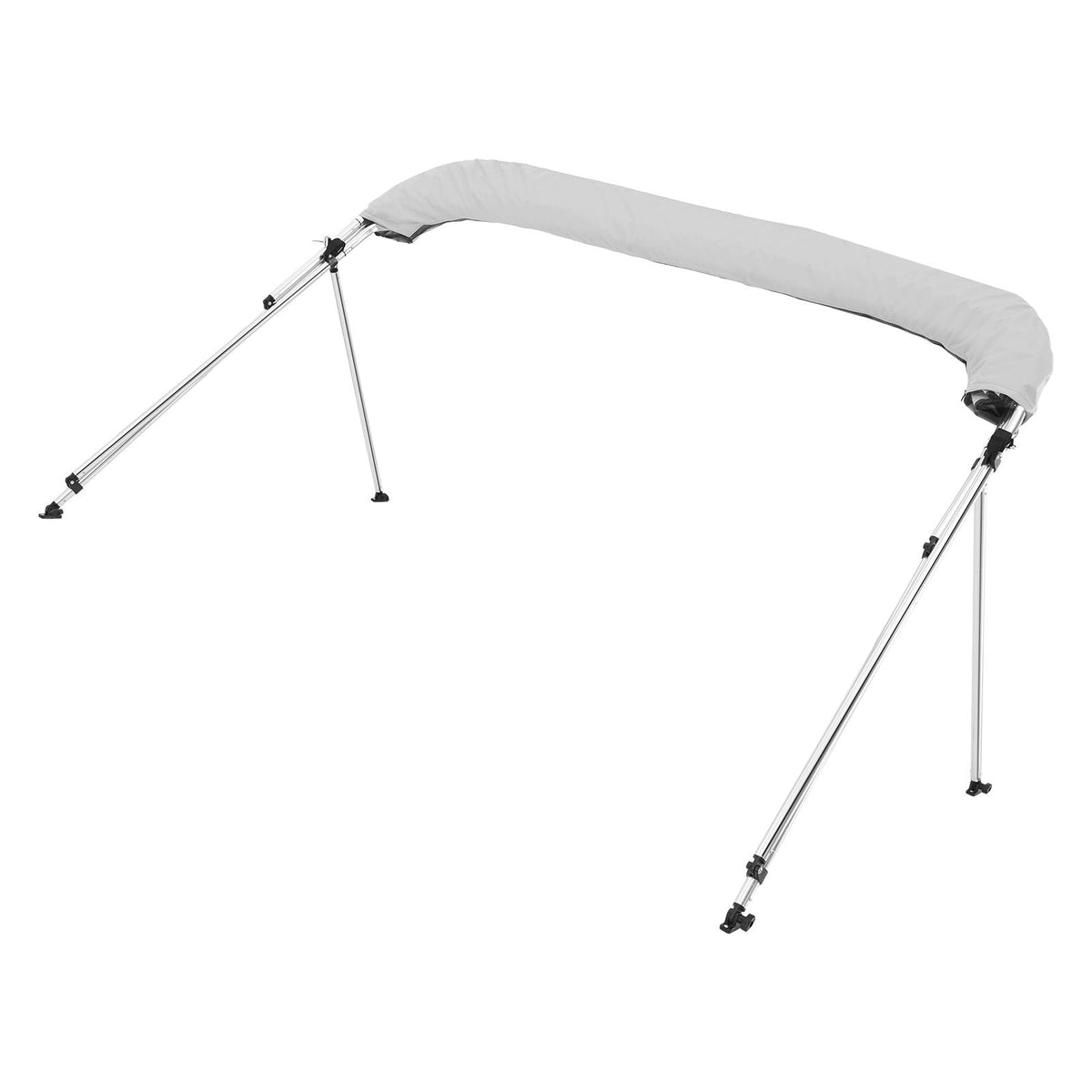3 Bow Boat Bimini Tops, 600D Polyester Canopy with Aluminum Alloy Frame, Waterproof & Sun Shade Boat Awning Canopy with Storage Bag, 2 Support Poles, 4 Straps, 72"Lx(73"-78")Wx46"H, Light Grey