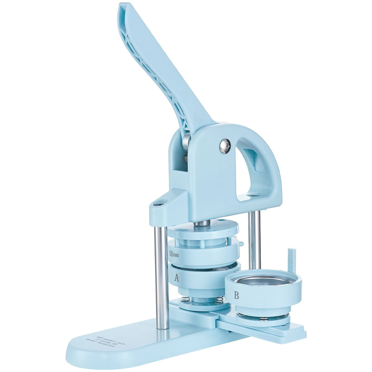 3-IN-1 Button Maker, 1/1.25/2.28 inch(25/32/58mm) Pin Maker, 300pcs Button Parts, Button Maker Machine with Panda Magic Book, Ergonomic Arc Handle Punch Press Kit, For Children DIY Gifts, Blue