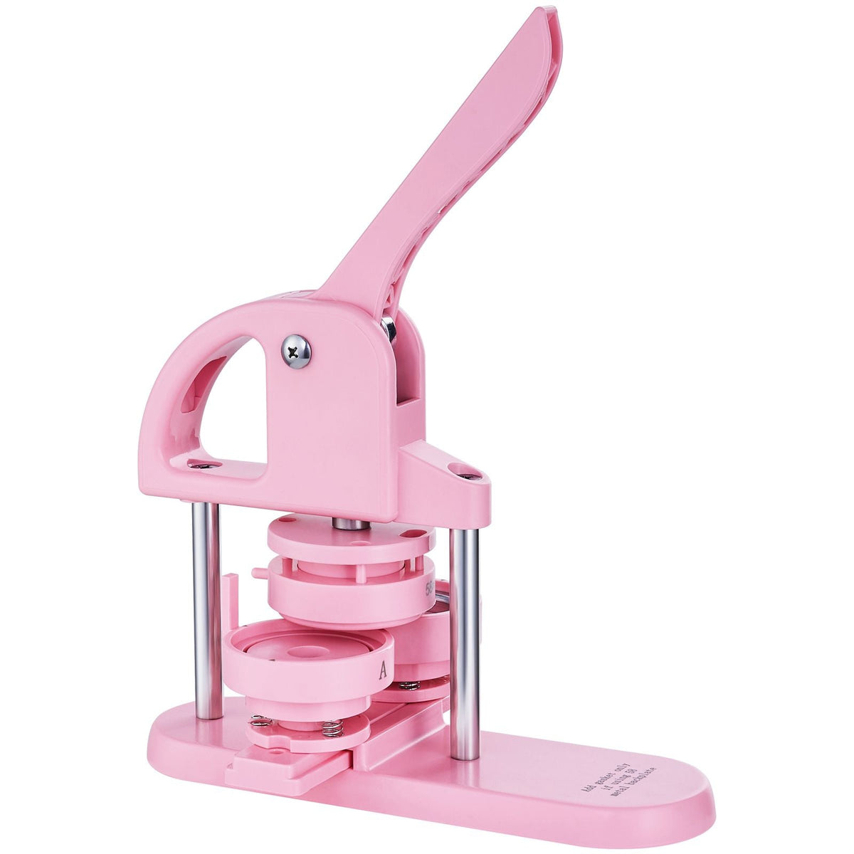 3-IN-1 Button Maker, 1/1.25/2.28 inch(25/32/58mm) Pin Maker, 300pcs Button Parts,Button Maker Machine with Panda Magic Book, Ergonomic Arc Handle Punch Press Kit, For Children DIY Gifts, Pink