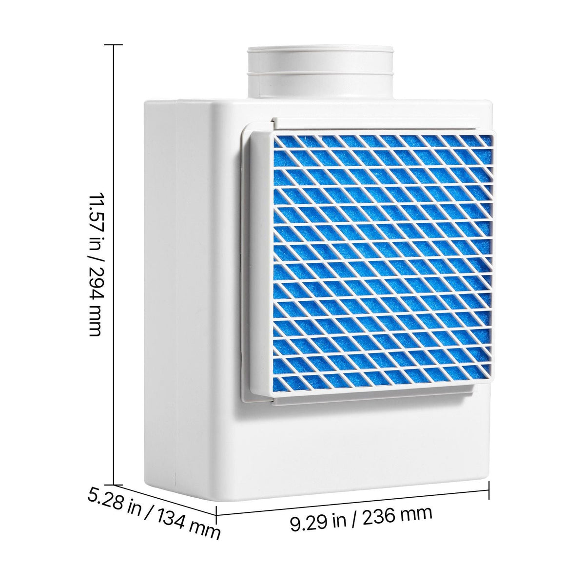 3-in-1 Indoor Dryer Vent Kit,Premium ABS Material Fits 4 inch Exhaust Port, Smart Overheating Reminder Exhaust Hood & Easy-to-Detach Mesh Cap & Multi-layer Purification with 4 Replacement Pads