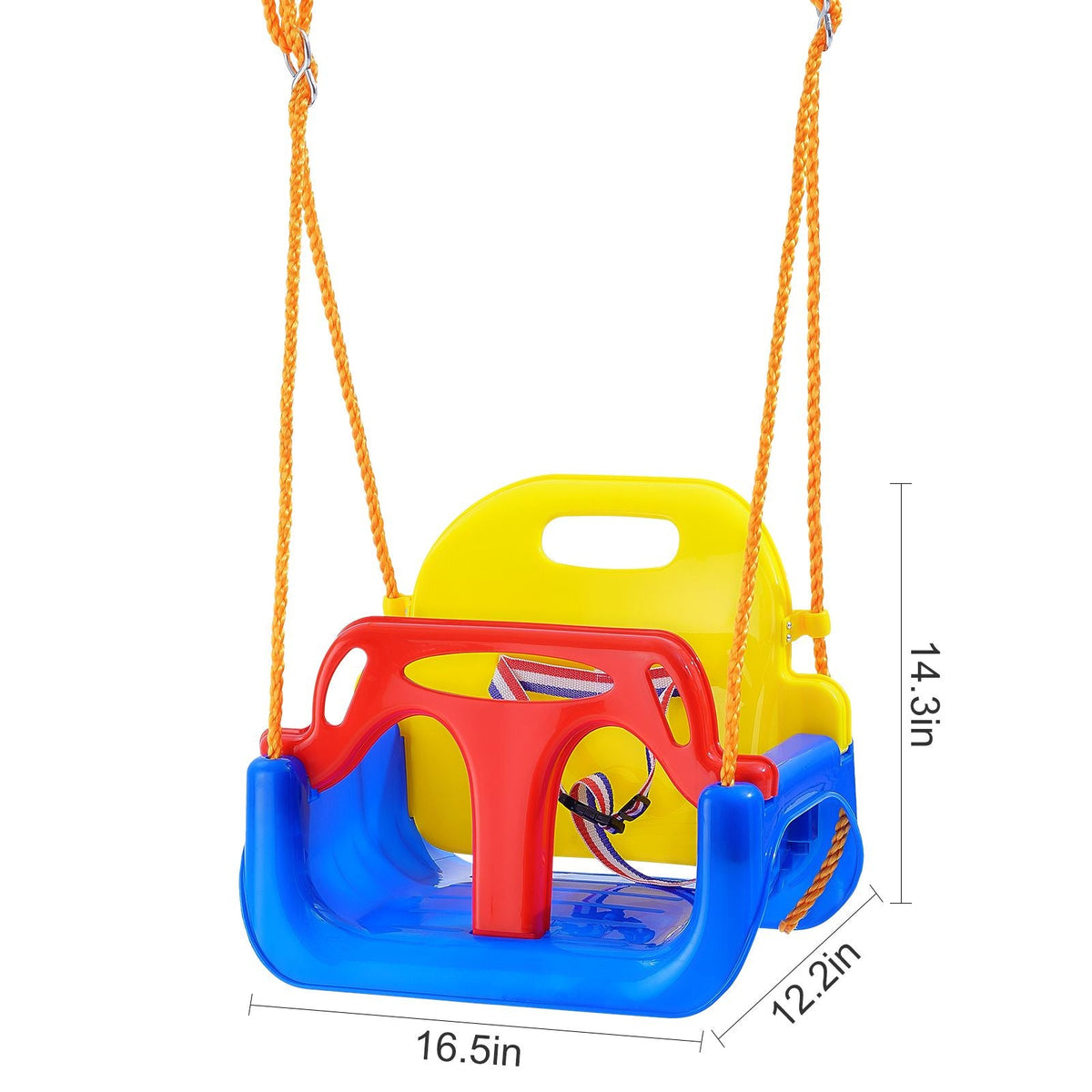 3-in-1 Toddler Swing Seat, 200 lbs Weight Capacity Baby Swing Seat, with Adjustable Ropes and Snap Hooks, Snug & Secure Detachable Infants to Teens Kids Swing Seat, for Outdoor and Indoor