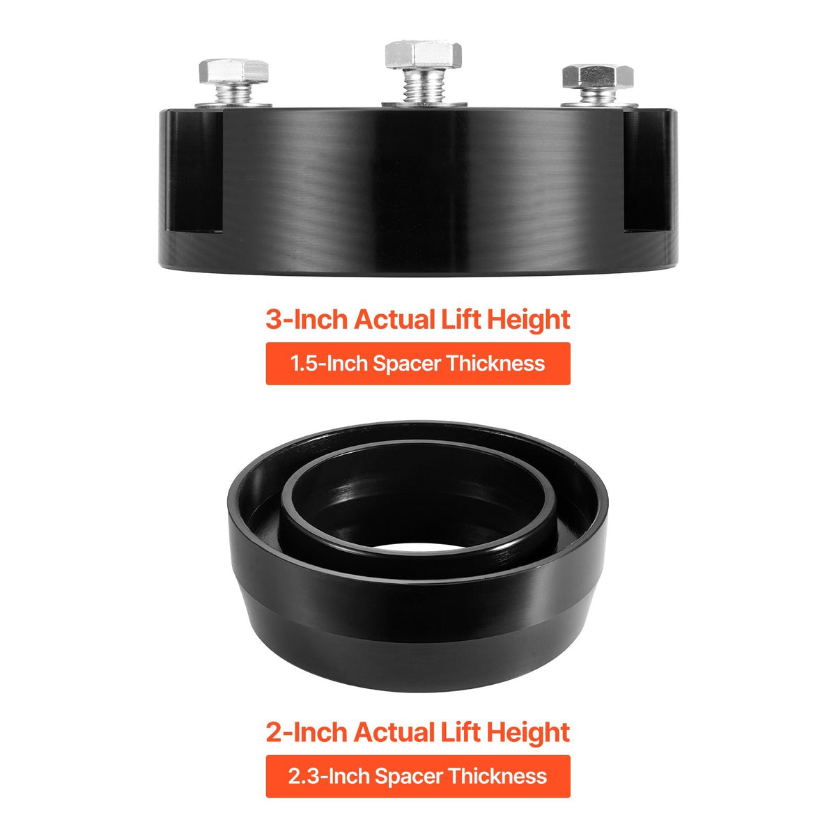 3 Inch Front and 2 Inch Rear Leveling Lift Kit for 2003-2022 Toyota 4Runner 2WD/4WD, 2007-2015 Toyota FJ Cruiser 2WD/4WD, Chassis Level Kit with 2 Bottom Strut Spacers and 2 Coil Spring Spacers
