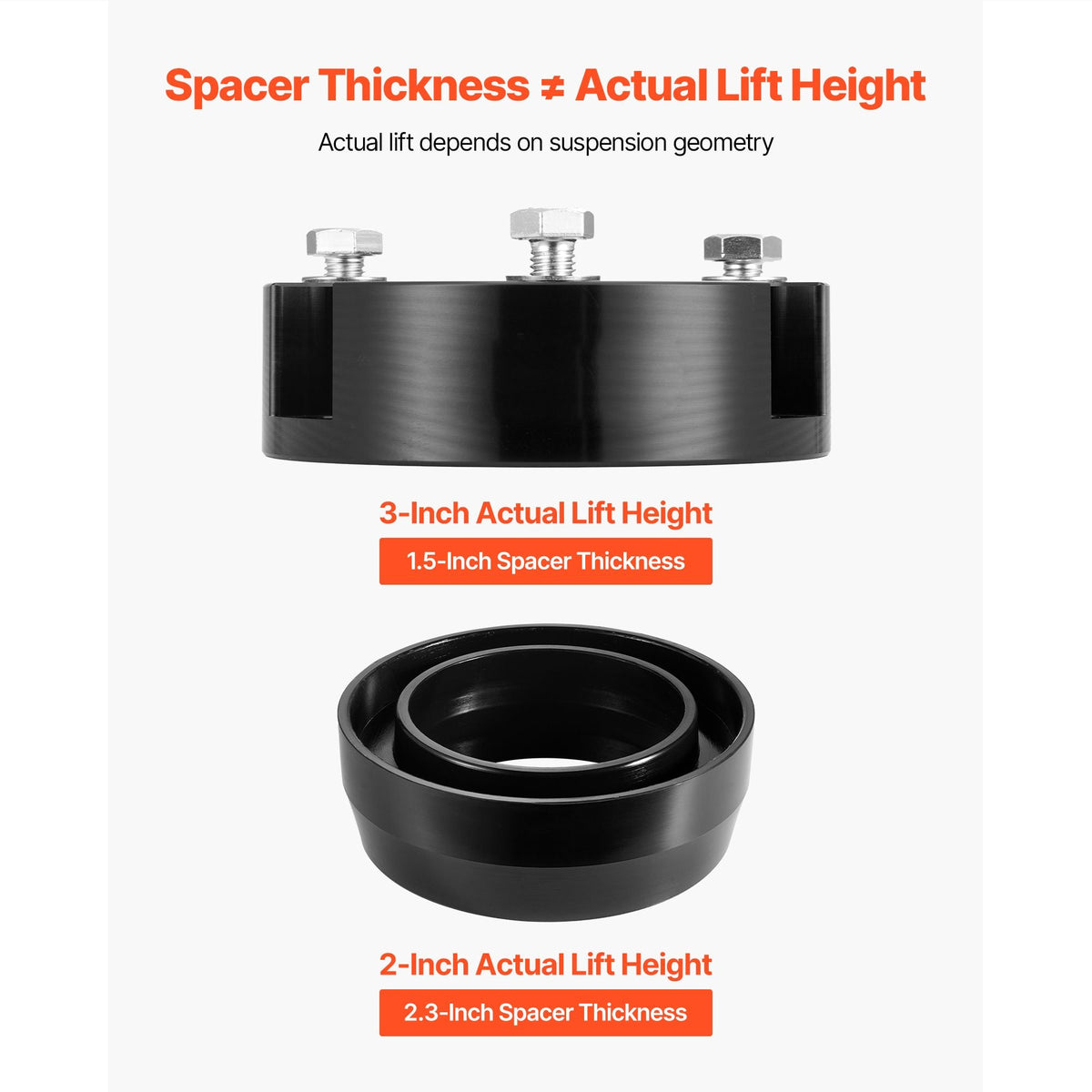 3 Inch Front and 2 Inch Rear Leveling Lift Kit for 2003-2022 Toyota 4Runner 2WD/4WD, 2007-2015 Toyota FJ Cruiser 2WD/4WD, Chassis Level Kit with 2 Bottom Strut Spacers and 2 Coil Spring Spacers