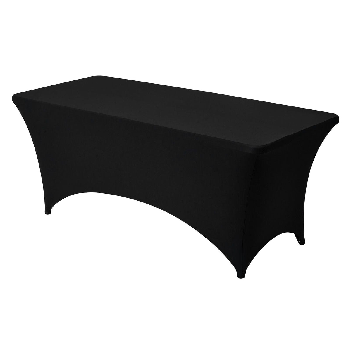 3 Pack Table Cloth for 6FT Rectangular Fitted Events, Wrinkle-Resistant Stretch Black Table Covers, Washable Spandex Tablecloth Protector, for Party, Wedding, Cocktail, Banquet, Festival