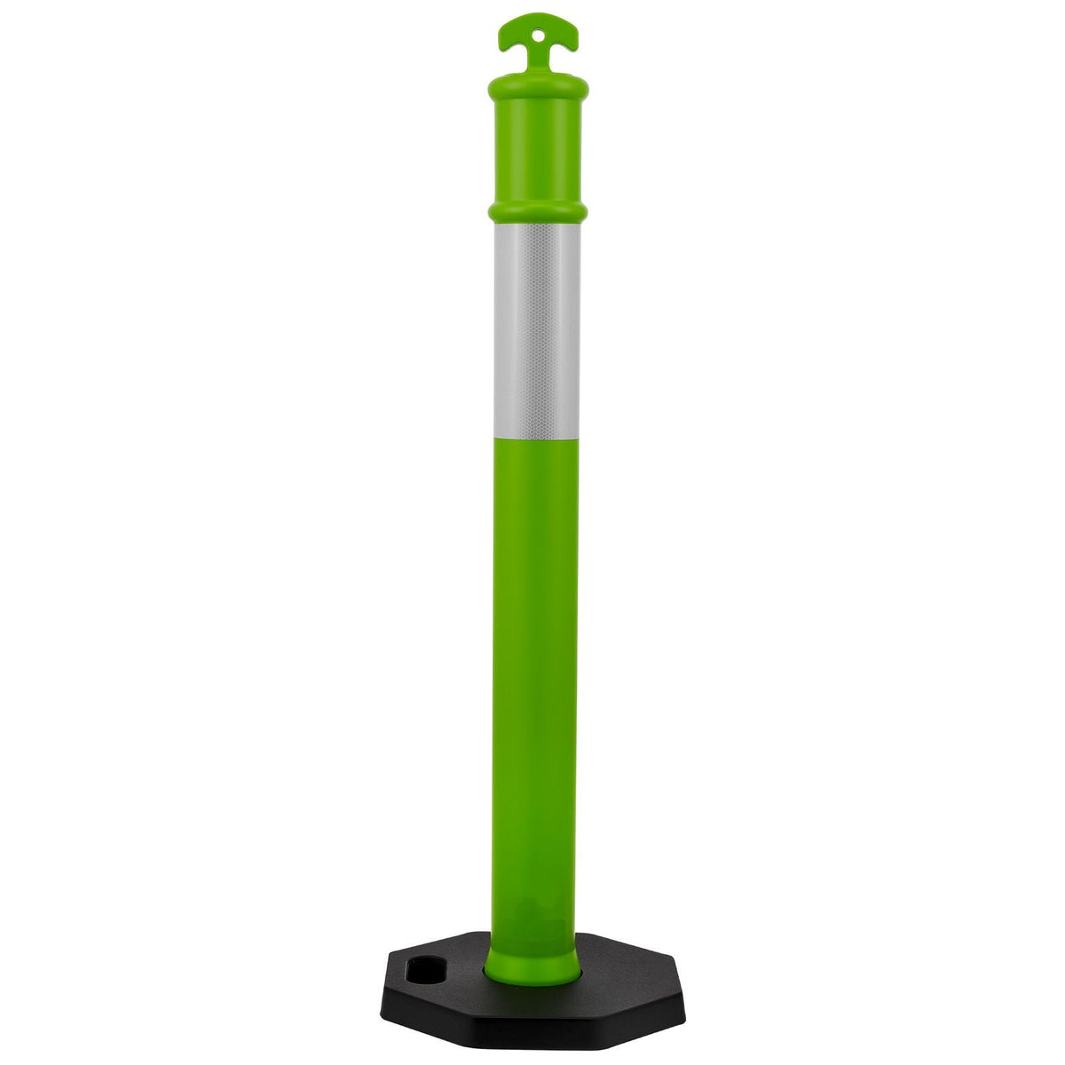 3 Pack Traffic Delineator Posts, 48 inches Traffic Safety Cones with Weighted Base and Reflective Strips, Heavy Duty Delineator Posts for Construction Site, Parking Lot, Crowd Control, Green