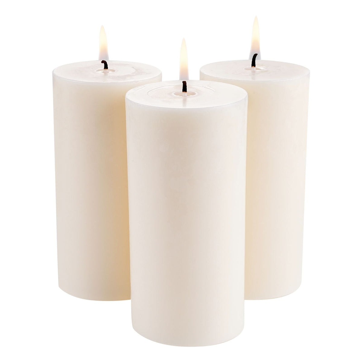 3 Pack White Unscented Pillar Candles, 65 Hours Long Burning Pillar Candle, 3 x 6 Inch Smokeless Unscented Candles, Natural Palm Wax Candles for Home, Weddings, Christmas, White