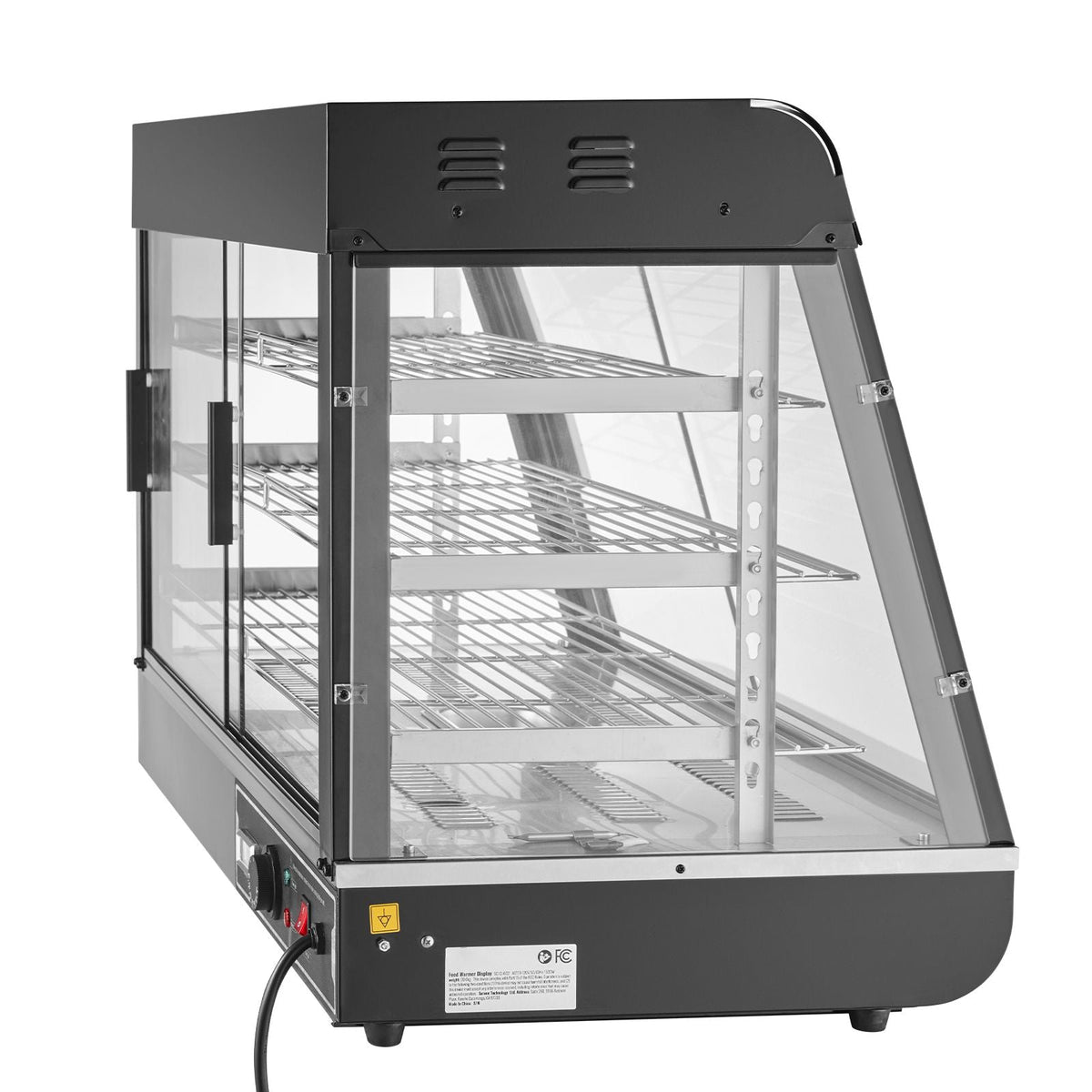 3-Tier Commercial Food Warmer Display, 1500W Food Display Warmer with Light, Adjustable Shelf and Temperature Display, 86-185 F Steam Heating, 130L for Hamburger, Pizza, Bread, Fried Chicken