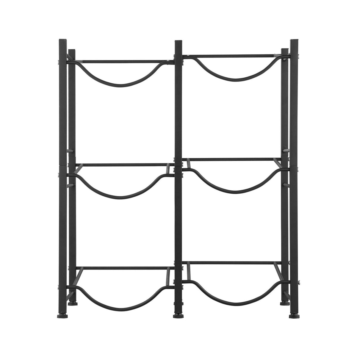 3 Tiers Water Jug Holder, 5 Gallon Water Bottle Holder, Double Row Water Bottle Rack for 6 Bottles, Heavy Duty Water Jug Rack for Kitchen, Office, Living Room, Black