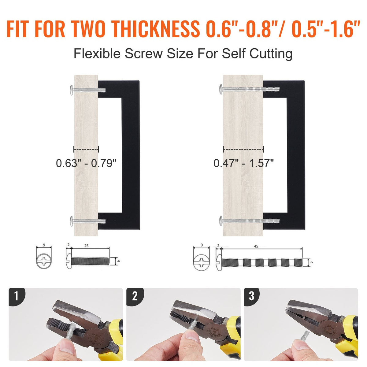30 Pack Cabinet Pulls, 6.3 inch /160mm Center to Center Slim Square Kitchen Cabinet Drawer, Stainless Steel Modern Kitchen Cupboard Door Handles for Kitchen Bathroom Bar Hardware Matte Black