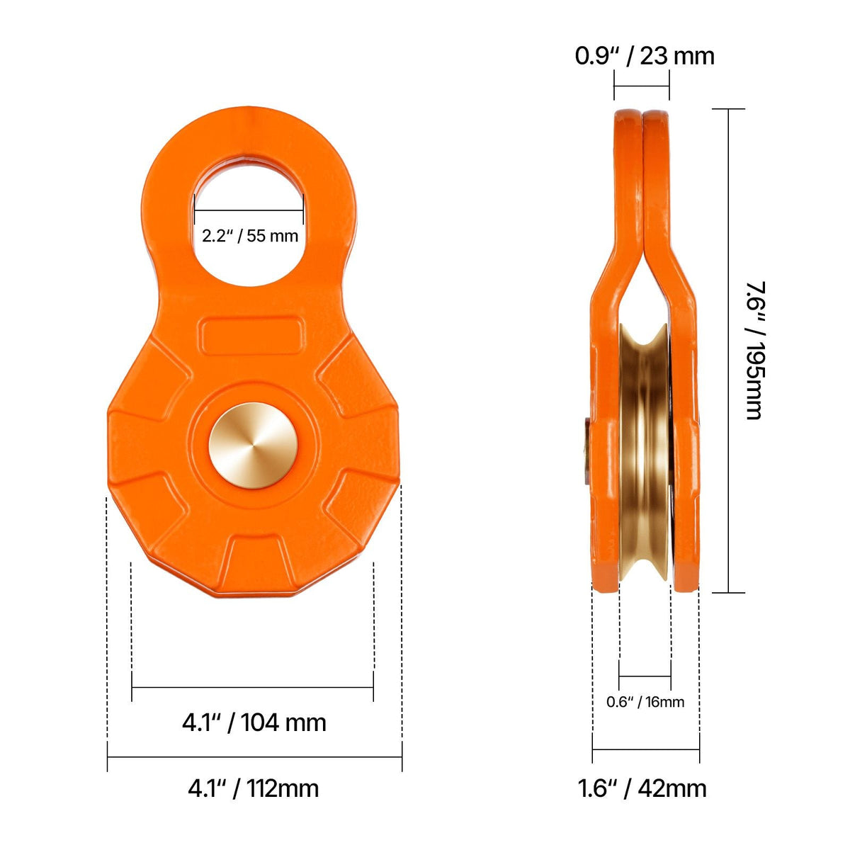 30 T Snatch Block for Winch Recovery, 66,000 lbs Break Strength Pulley System with 0.4" - 0.55" Rope, Heavy Duty Offroad Recovery Accessory for Towing & Recovery on Truck, Tractor, ATV & UTV