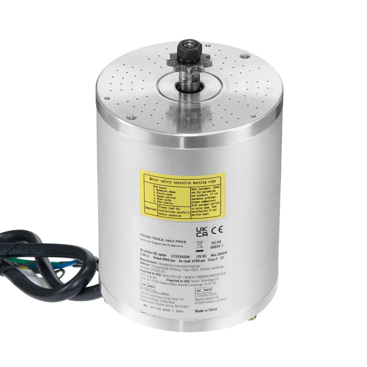 3000W Electric Brushless DC Motor Kit - 72V 4900rpm Motor with Upgraded Speed Controller for Go Karts E-Bike Motorcycle Scooter