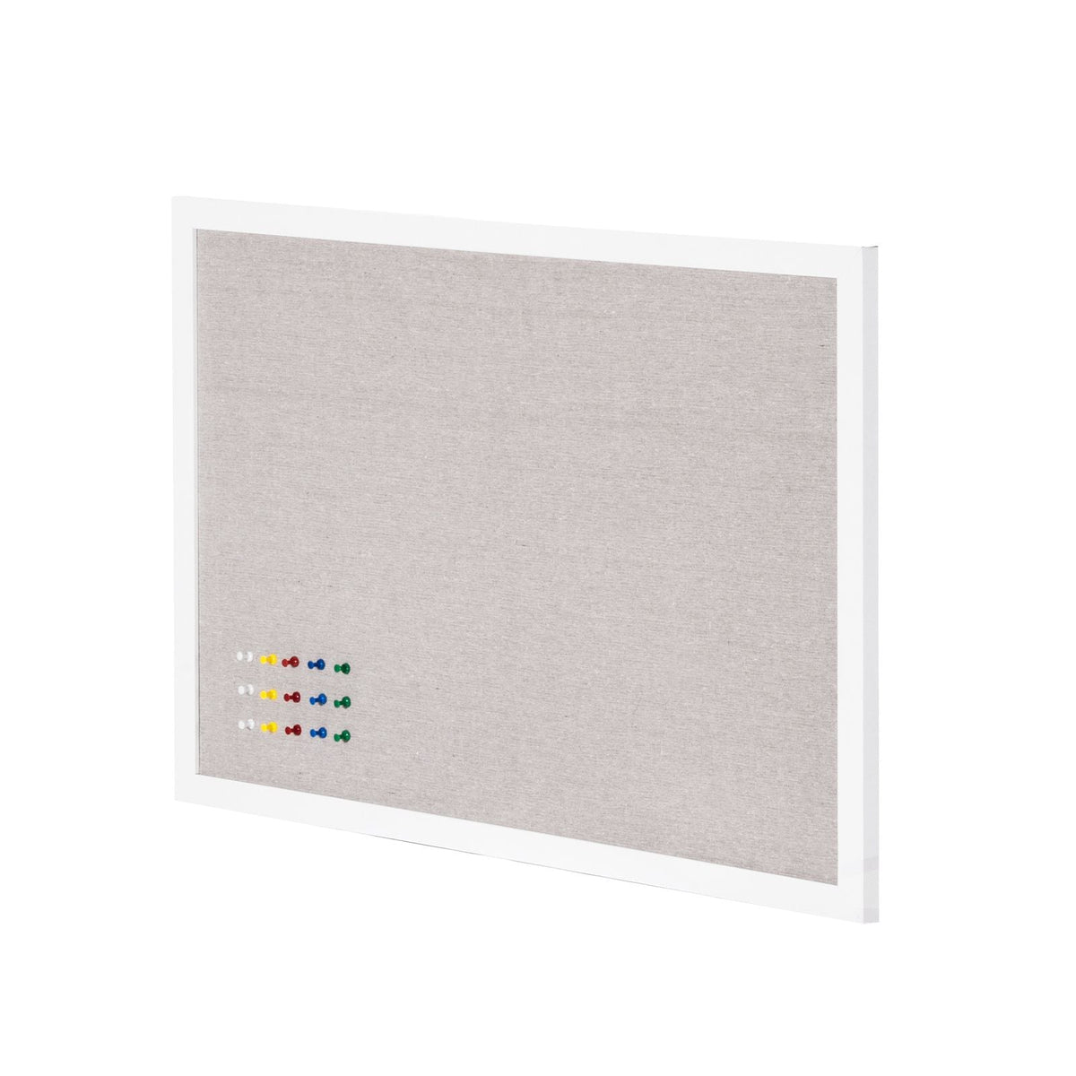 30"x20" White Cork Board with Linen Surface – Stylish Wall-Mounted Bulletin Board for Home, School, Office – Elegant & Functional Noticeboard