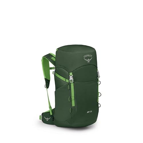 Osprey Jet 28L Kid's Hiking Backpack, Green Canopy