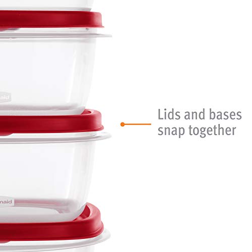 Rubbermaid Easy Find Vented Lid Food Storage Containers 7-Cup Red - color: Red, size: 7 Cup