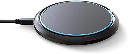 BoxWave Charger Compatible with Huawei Pura 90 Pro - SwiftCharge PowerDisc Wireless Charger (15W) Qi Wireless 15W Circular Desktop Charger - Jet Black