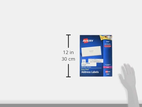 Avery Easy Peel Printable Address Labels with Sure Feed, 1" x 4", White, 2,000 Blank Mailing Labels for Laser Printers (5161)