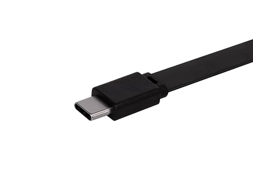 Monoprice Flat USB Type-C to Type-A 3.2 Gen1 Charge and Sync Cable - 5Gbps 3 Amp Charging Reversible Connector Resists Tangling Compatible with USB Type-C Devices 6 Feet Black