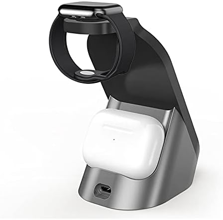 BoxWave Charger Compatible with Honor 600 Pro - Compact Wireless MultiCharge Stand (10W) Wireless Qi Stand Charger Watch Earbuds - Jet Black