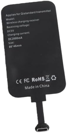 Eujgoov 10W Fast Qi Wireless Charging Receiver Ultra Thin Type C Adapter Chip for Android Cell Phones USB C Wireless Charger Receiver