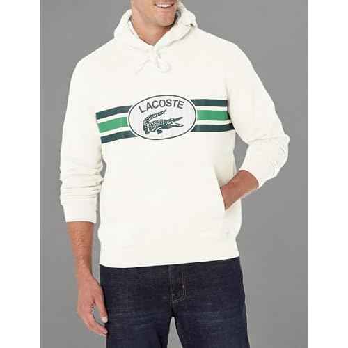 Lacoste Men's Monogram Center Graphic Hooded Sweatshirt