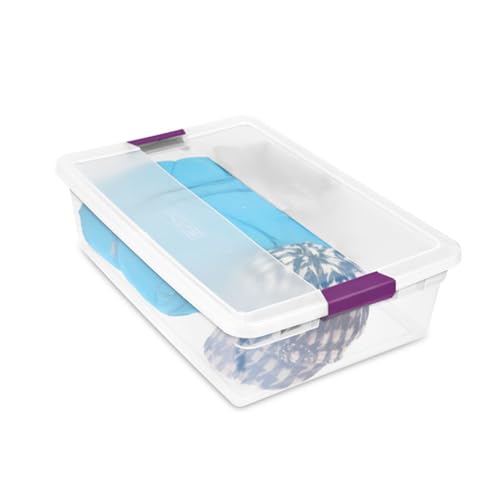 Sterilite 24-Pack 32 Quart ClearView Latch Box, Stackable Organizer Bins with Latching Lids - Clear Plastic Organization Containers for Closet, Bedroom, Shelving Units and Everyday Home Storage - size: 24 Pack, style: 32 Quart