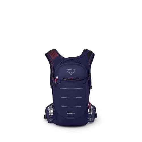 Osprey Raven Jr Girl's Mountain Biking Backpack with Hydraulics Reservoir, Deep Fig