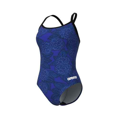 ARENA Girls Performance Hydrangea Bouquet Team Print Light Drop Back Bathing Suit