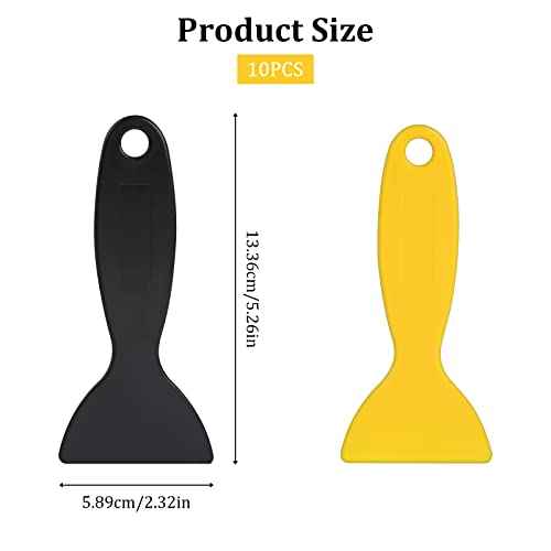 10 Pcs Plastic Scraper,Plastic Spatula Paint Scrapers Flexible Resin Scraper Putty Knife Air Bubble Remover Sticker Installation Tool for 3D Printing Resin Removal,Spackling,Patching,Decal,Wallpaper