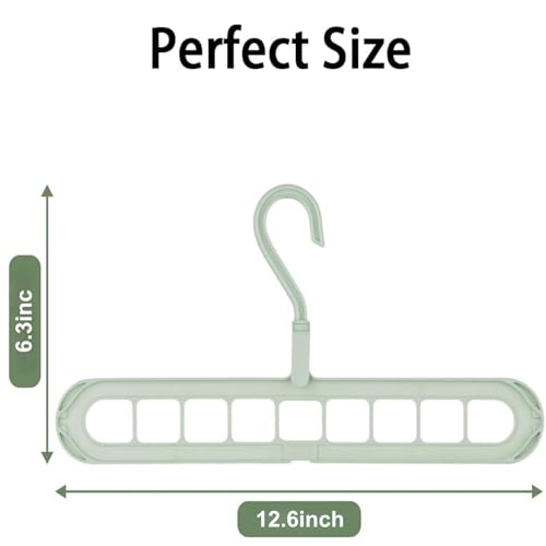5-Pcs Multifunctional 9-Hole Space Saving Clothes Hangers - 360° Swivel Non-Slip Folding Closet Organizers for Shirts Coats Pants, Home Dorm Travel Storage Essentials