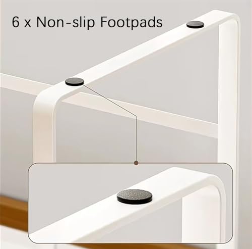 13"-24" L Expandable Cabinet Shelf Rack Set of 2, Stackable Kitchen Countertop Cupboard Organizers and Pantry Storage Shelves - color: White