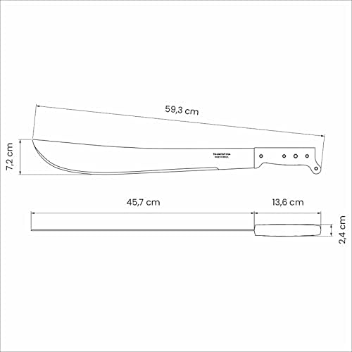 Tramontina Machete, Carbon Steel, Polypropylene Handle