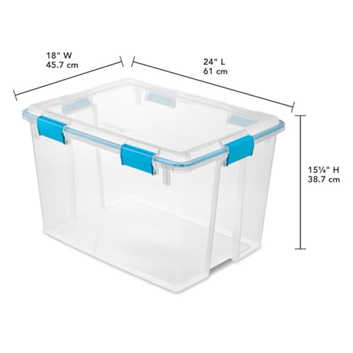 Sterilite 8-Pack Gasket Box, Weather-Resistant Storage Bins with Latching Lids, 80 Quart - Heavy-Duty Organizing Containers for Closet, Bathroom, and Office - size: 80 Quart, style: 8 Pack
