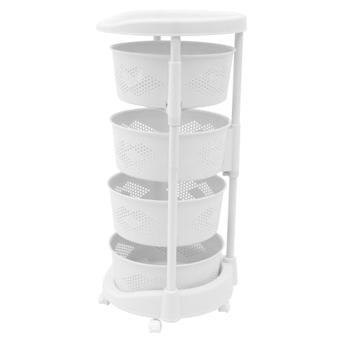 5 Tier Kitchen Storage Cart Multi-Layer Storage Basket with Wheels Fruit Vegetable Storage Shelves Racks Rolling Storage Cart for Kitchen Living Room Bedroom (4 Tier) - size: 4 Tier